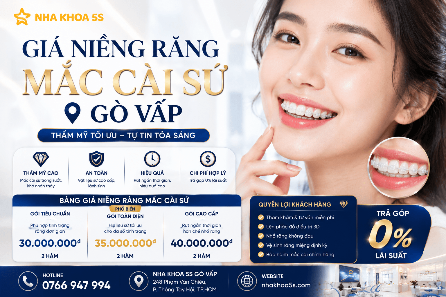 BẢNG GIÁ NIỀNG RĂNG MỚI NHẤT 2026 và chính sách trả góp chỉnh nha