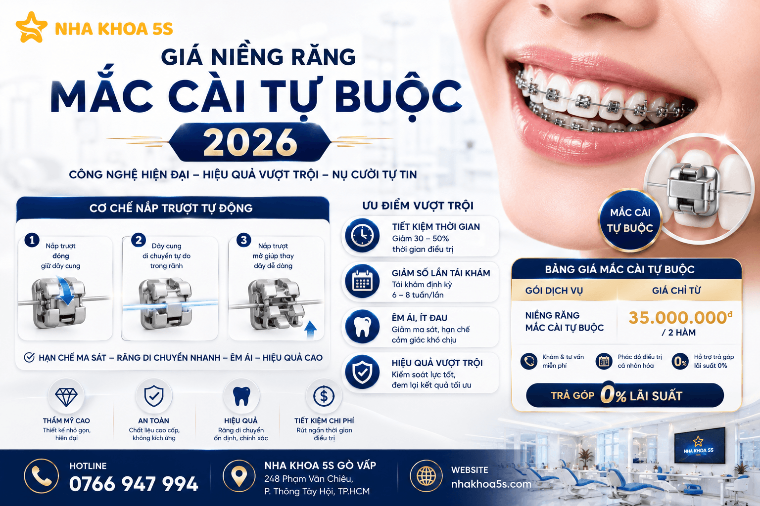 BẢNG GIÁ NIỀNG RĂNG MỚI NHẤT 2026 giúp chọn gói niềng phù hợp