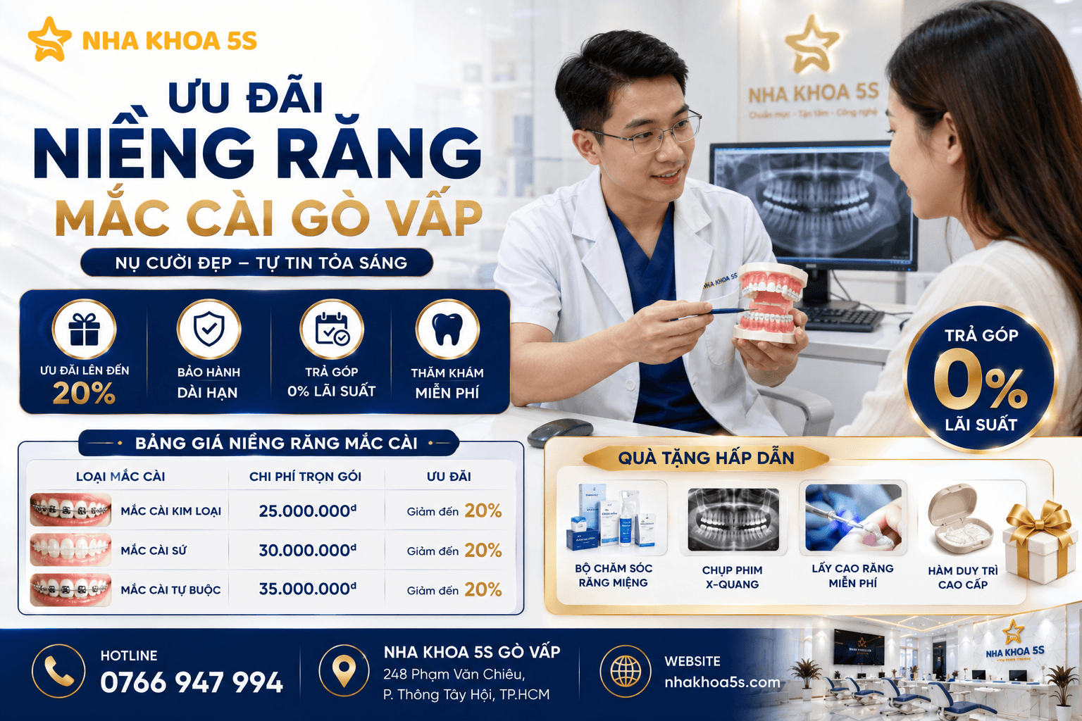 BẢNG GIÁ NIỀNG RĂNG MỚI NHẤT 2026 phụ thuộc vào tình trạng răng