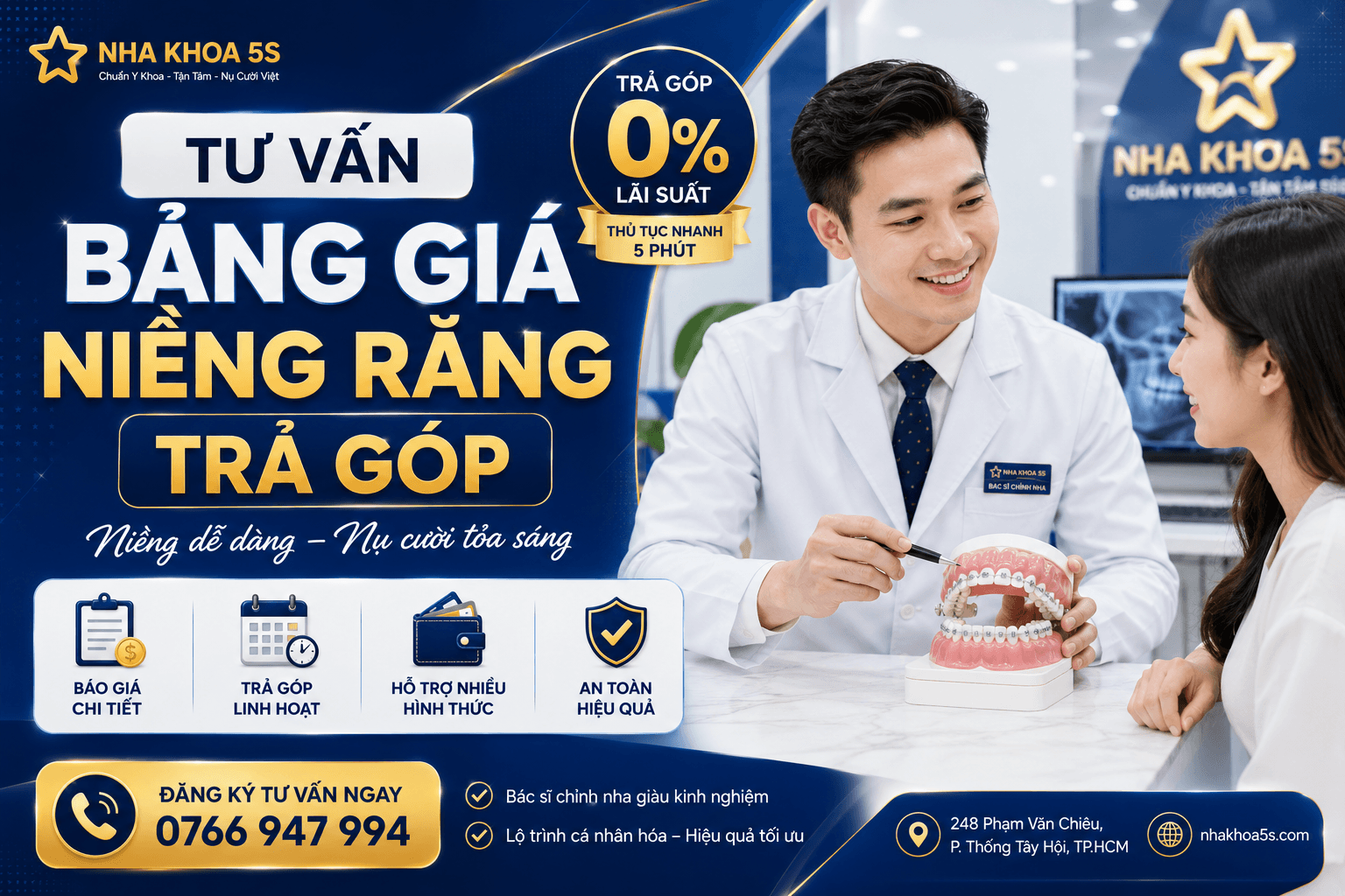 Bảng giá niềng răng trả góp cập nhật chi phí chỉnh nha mới nhất