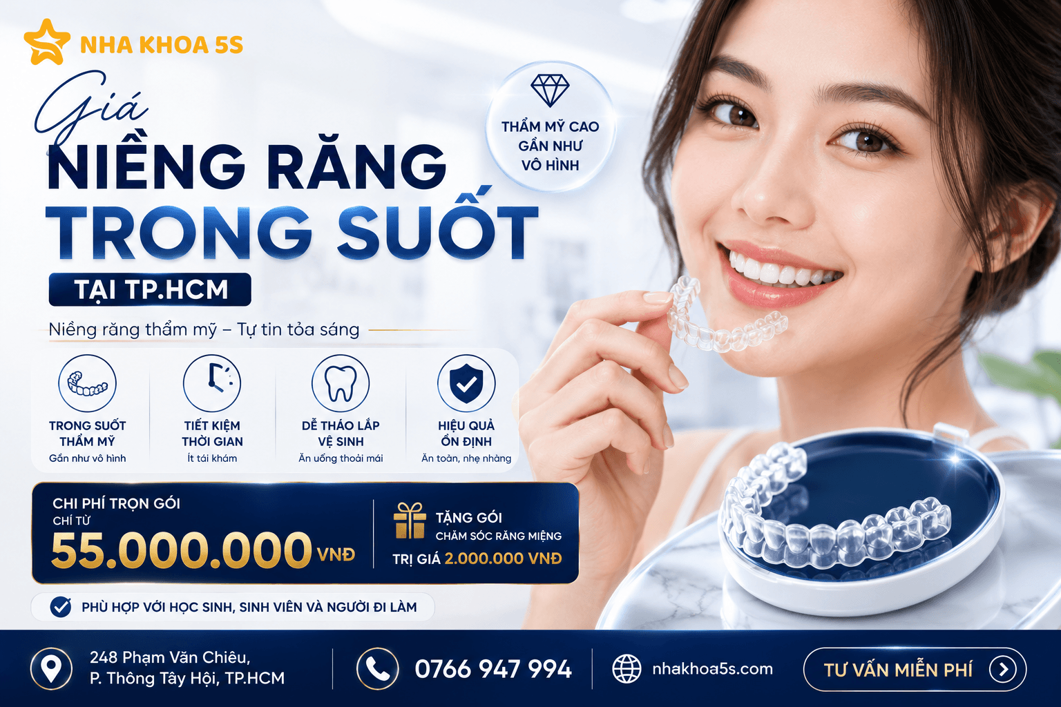 Bảng giá niềng răng tại TP.HCM và các yếu tố quyết định chi phí chỉnh nha