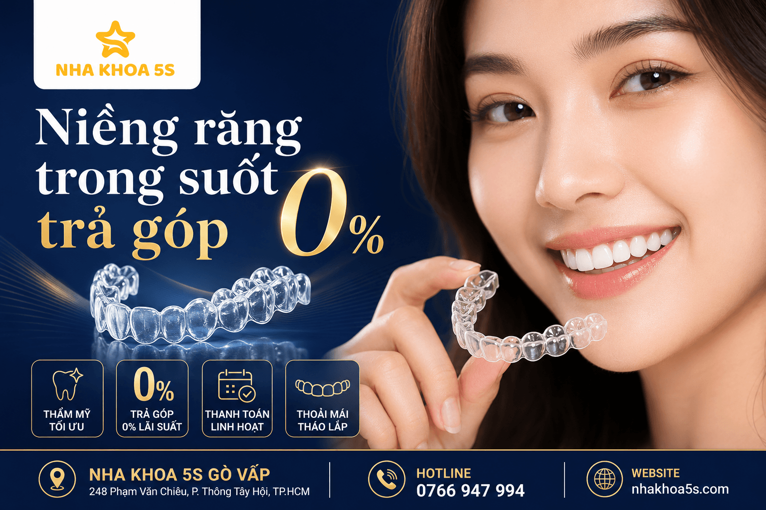 Bảng giá niềng răng trả góp 0 lãi suất tại nha khoa uy tín