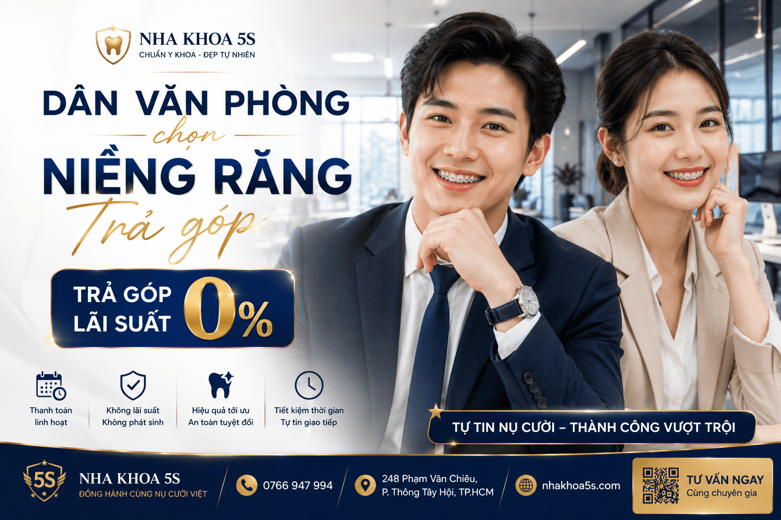 Bảng giá niềng răng trả góp 0 lãi suất trong quy trình tư vấn chỉnh nha