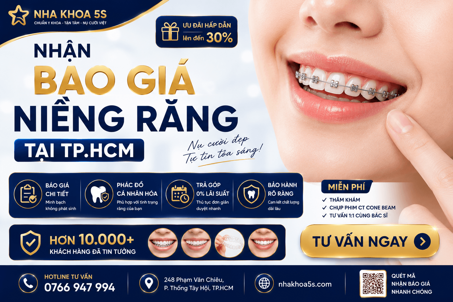 Bảng giá niềng răng tại TP.HCM cập nhật chi phí chỉnh nha mới nhất