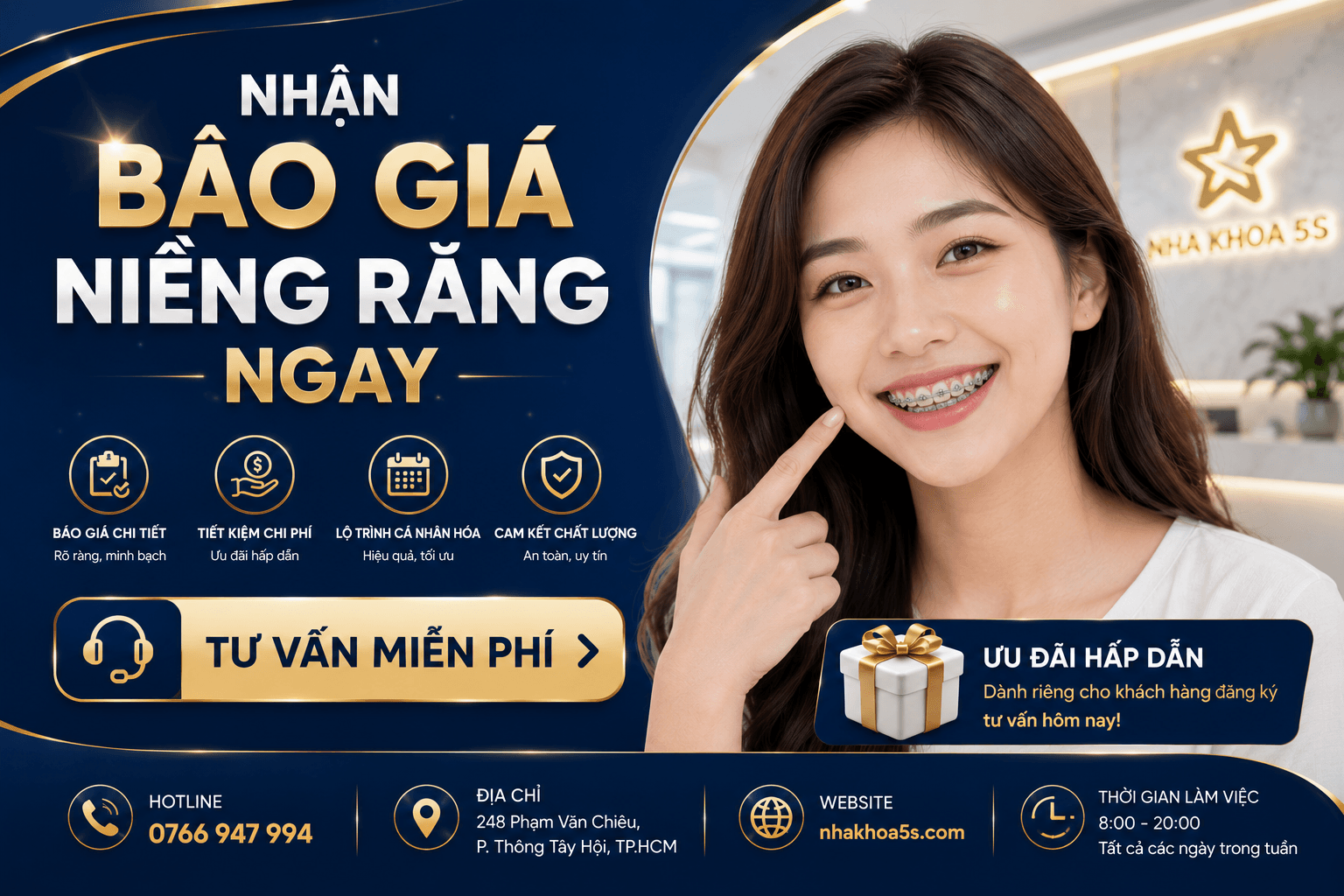 Bảng giá niềng răng trả góp 0 lãi suất cho học sinh sinh viên và người đi làm