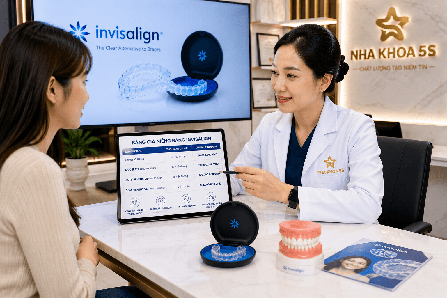 So sánh bảng giá niềng răng Invisalign và mắc cài